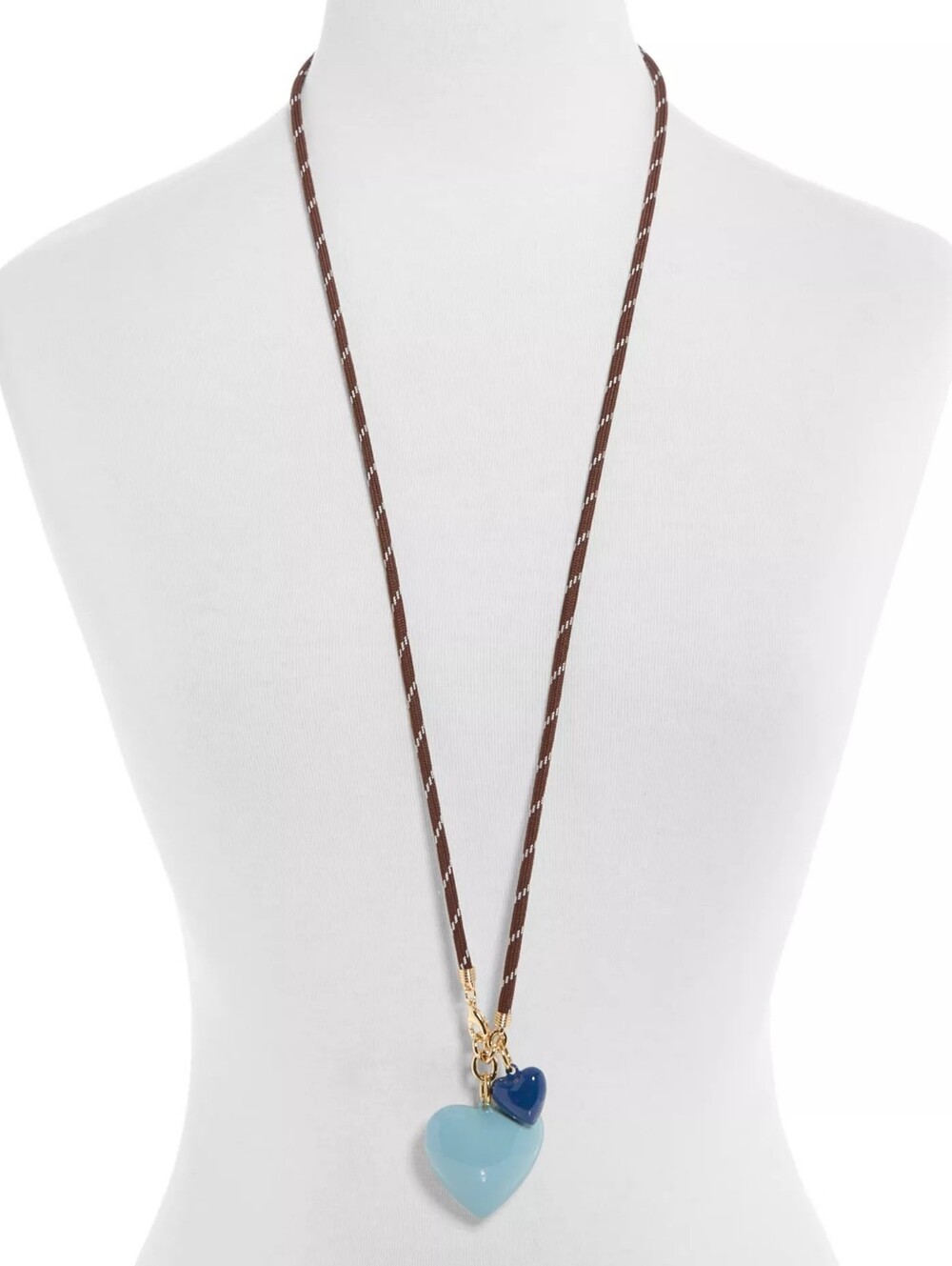 Roxanne Assoulin The Happy Cord Long Big Double Heart Necklace